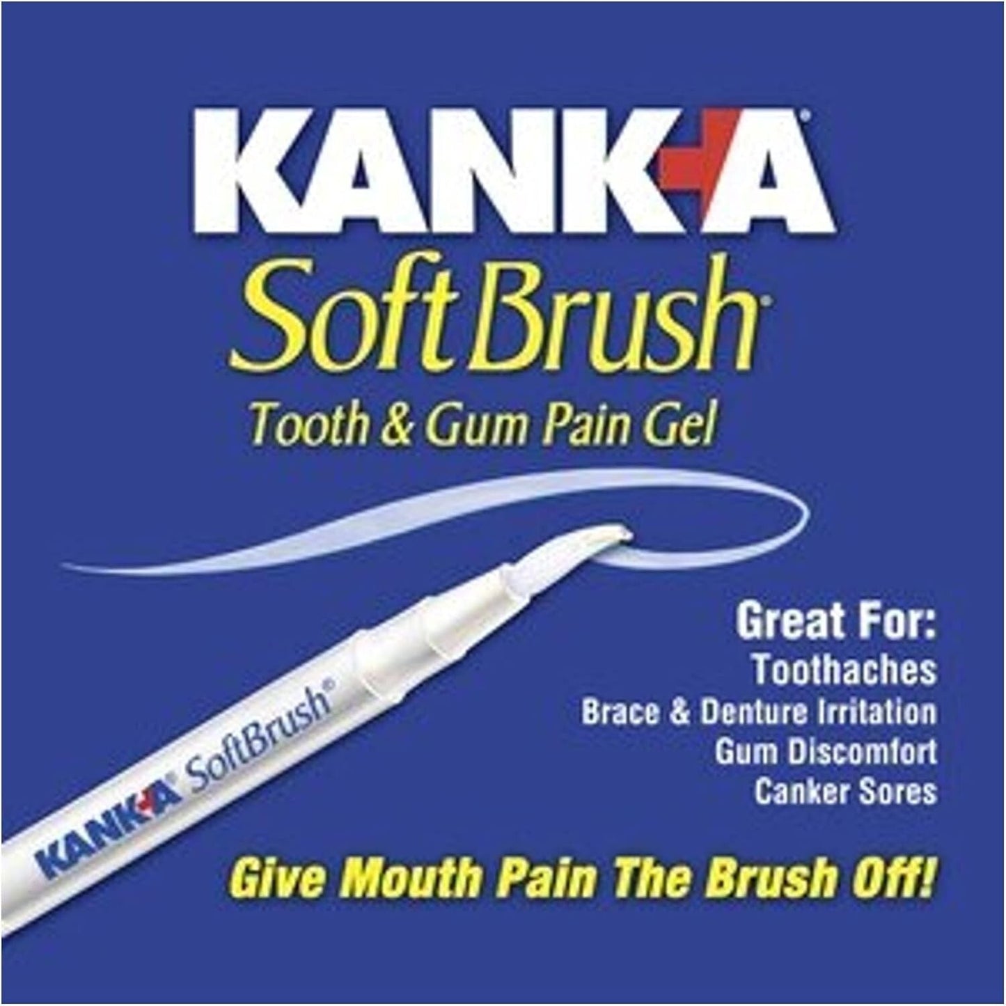 Kank-A Soft Brush Tooth Mouth Pain Gel Maximum Strength, White, 0.21 Oz, 3 Pack
