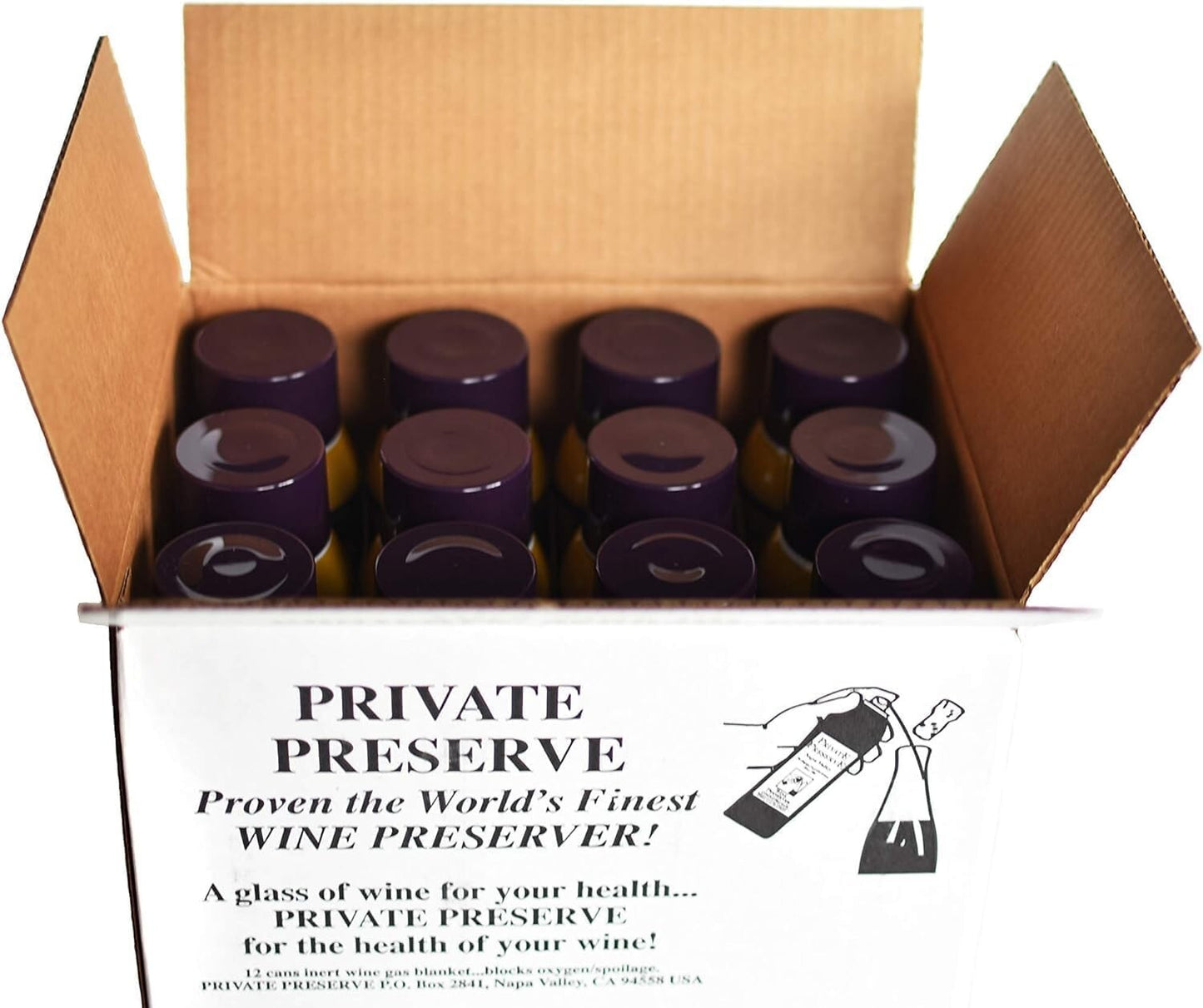 PRIVATE PRESERVE Wine Preserver Inert Gas Aerosol Bottle Sparging System x12