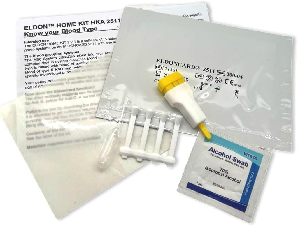 EldonCard Blood Typing Test Kit, 5-Pack