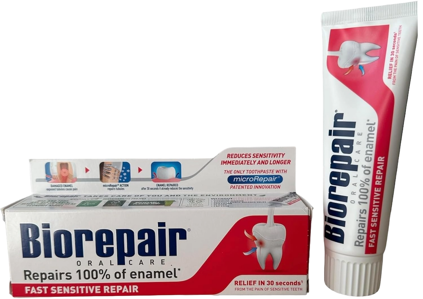 Biorepair "Fast Sensitive Repair" Toothpaste with microRepair - 12 Pack