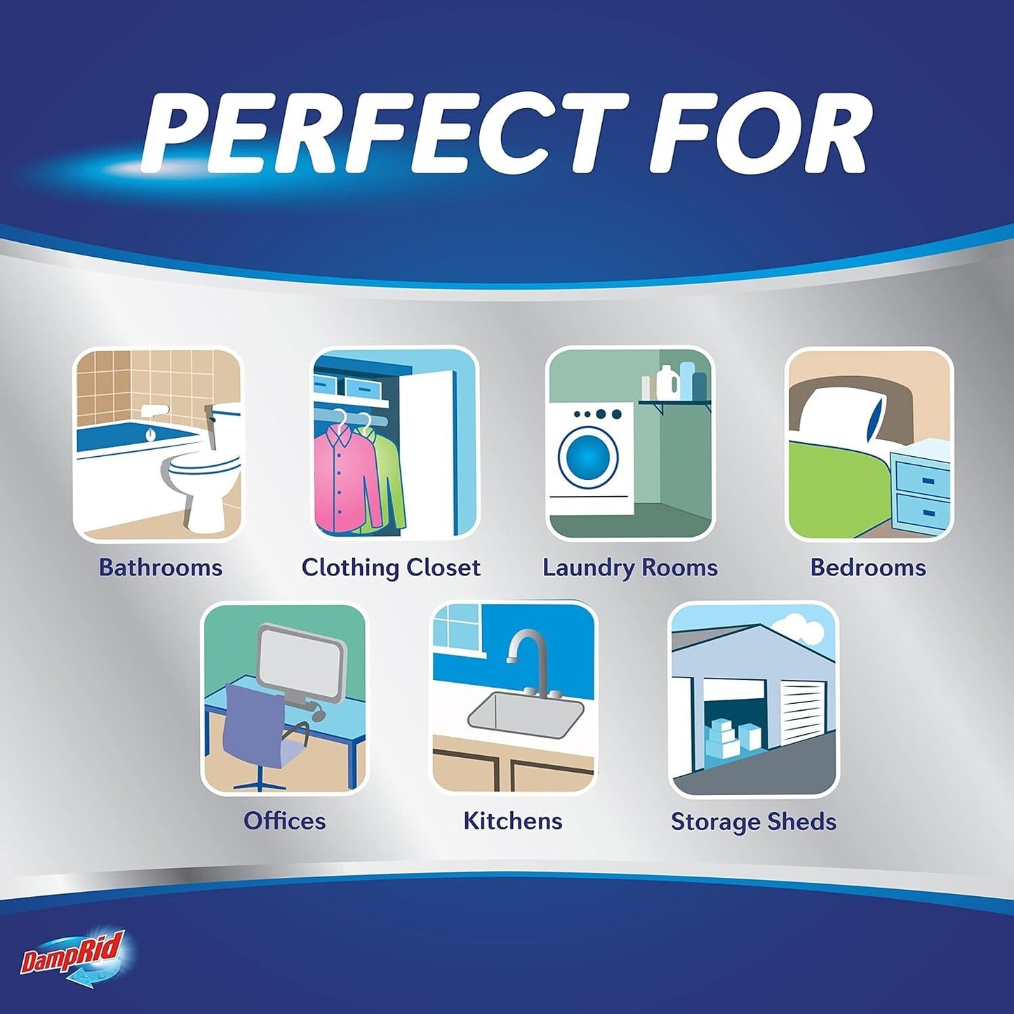 DampRid Refill Bag - Fresh Scent Moisture Absorbers for Rooms Humidity, (4 Pack)