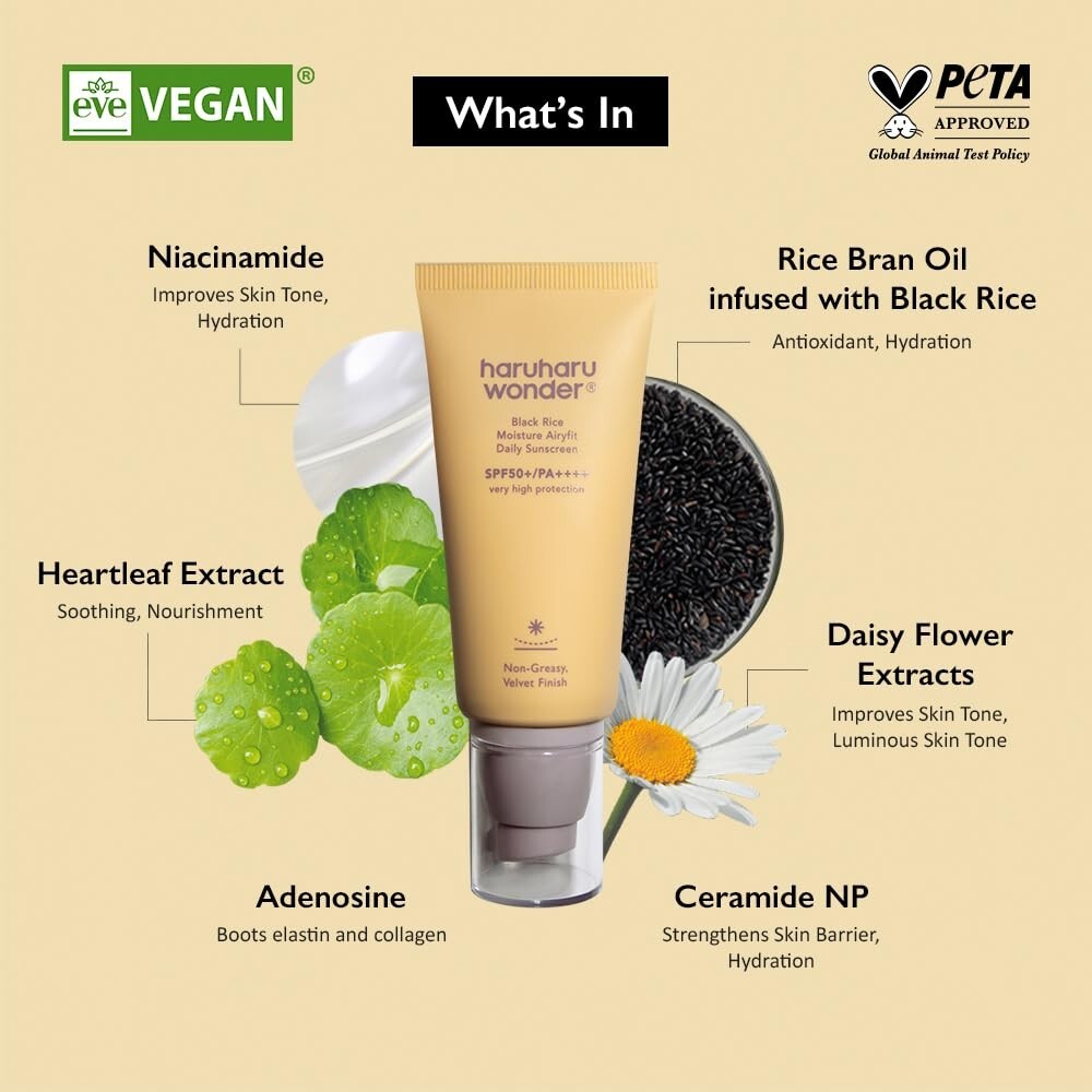 Haruharu Wonder Black Rice Moisture Airyfit Daily Sunscreen 1.69 fl. oz.