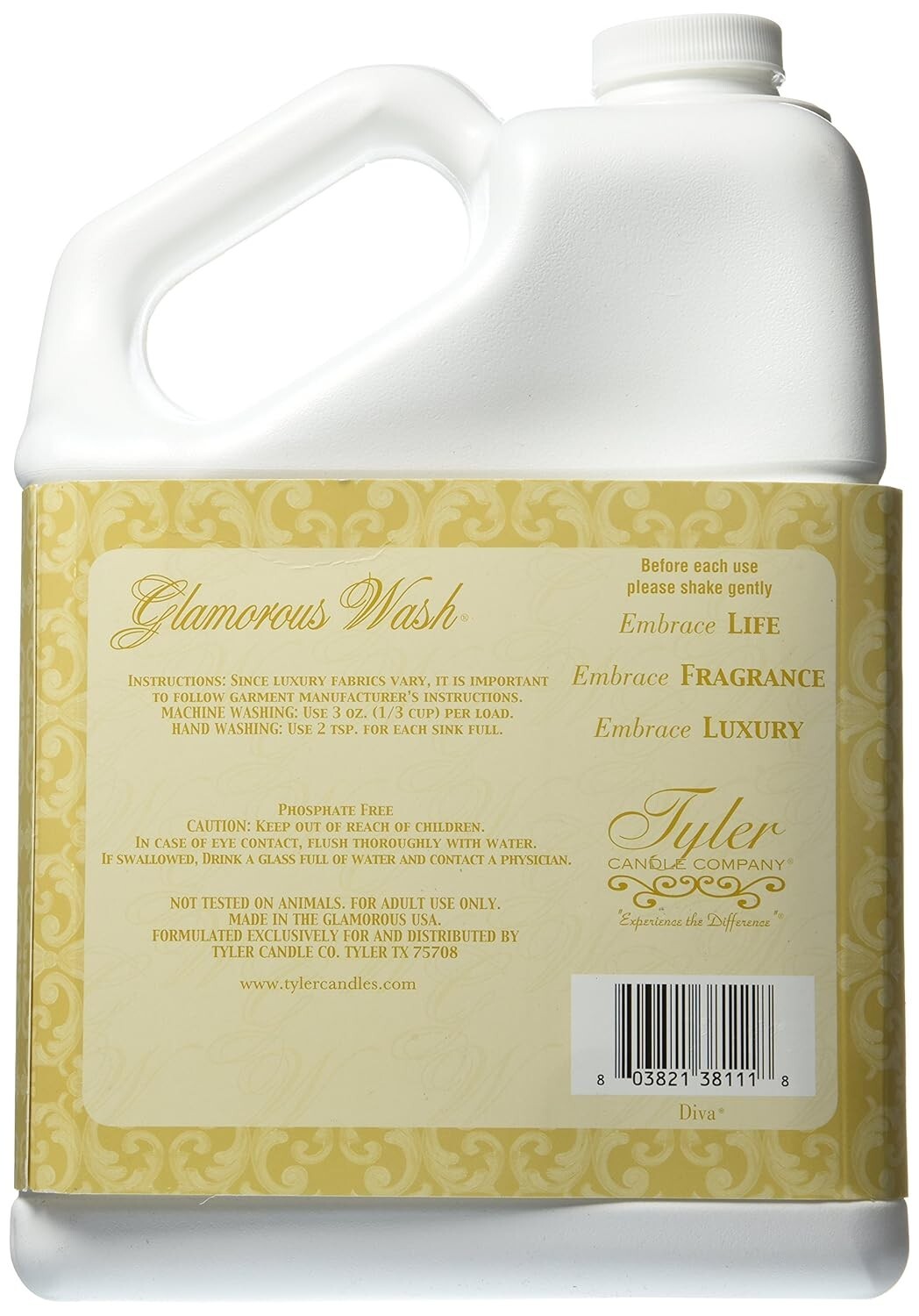Tyler Candle Company Glamorous Wash Laundry Detergent, Diva, 1 Gallon (2 Pack)