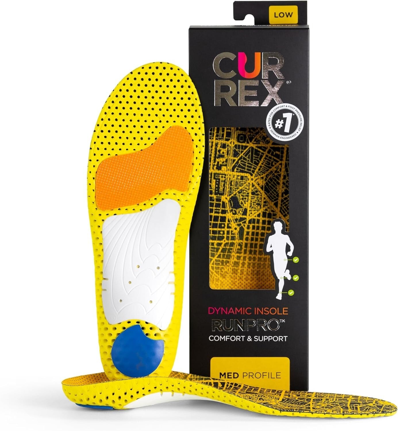 CURREX RunPro Insoles for Running Shoes, for Men & Women, Medium Arch, Large