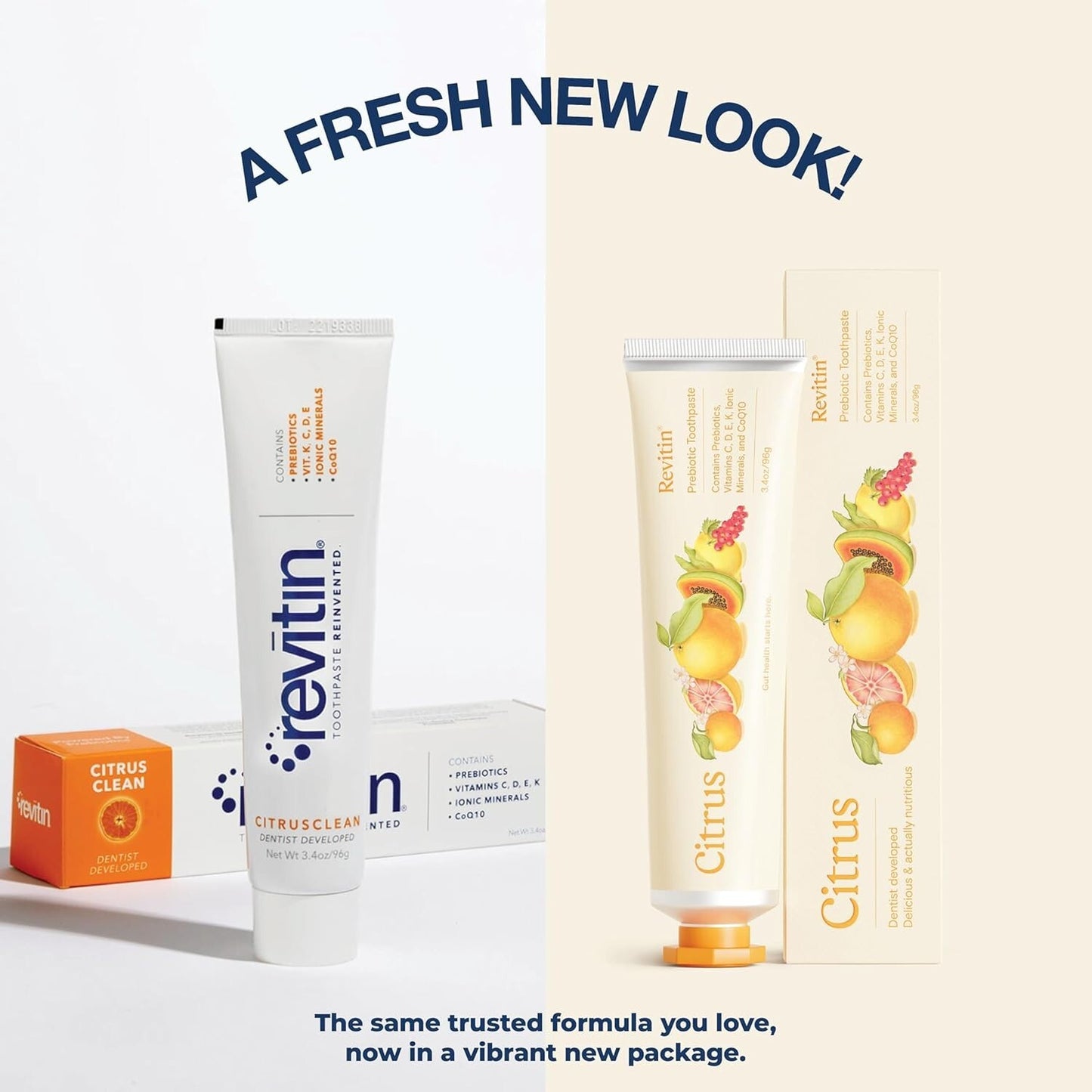 Revitin Natural Toothpaste and Prebiotic Oral Therapy - Pack of 3