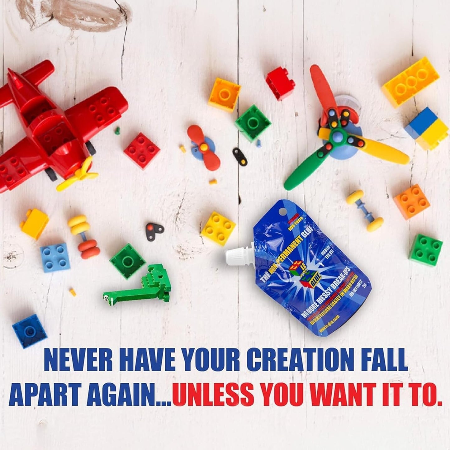 Le-Glue Releasable Adhesive made for Building Blocks (2 Pack)
