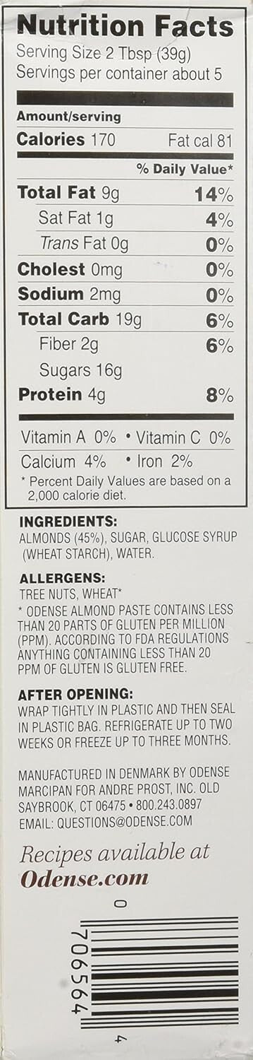 Odense Almond Paste, 7 Ounce Tube (Pack of 4)