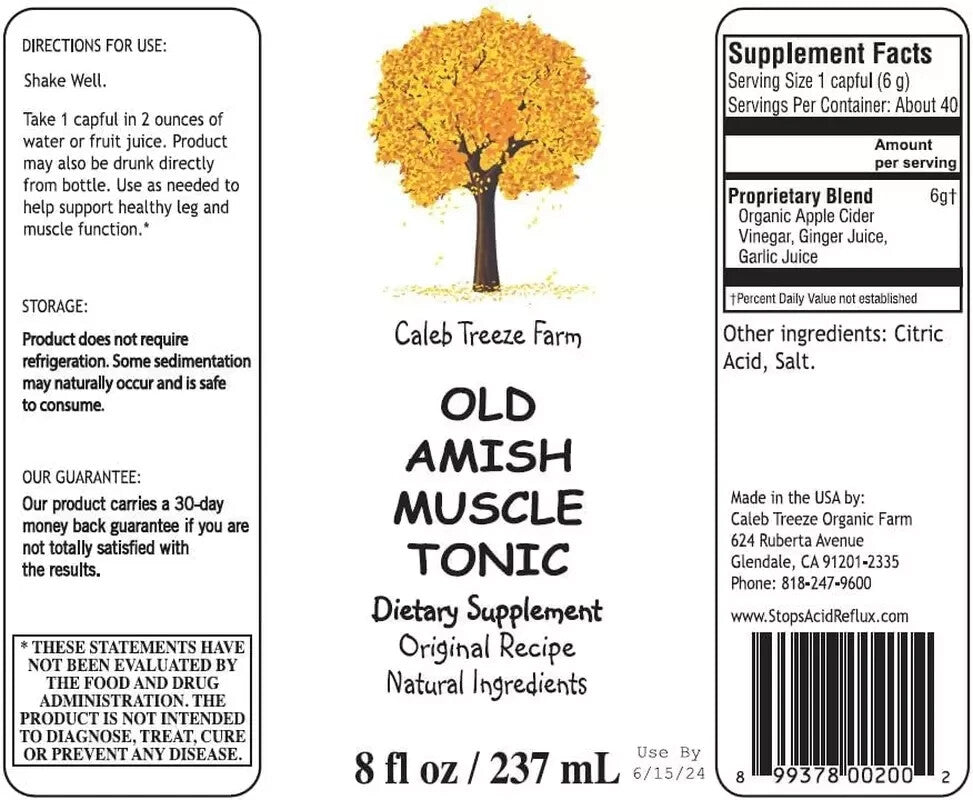 Caleb Treeze Old Amish Muscle Tonic (Formerly: Stops Leg & Foot Cramps) - 3 Pack