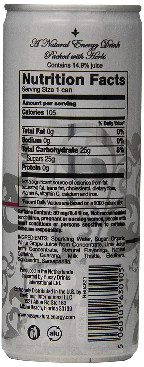 Pussy Natural Energy Drink (250ml - Pack of 6)