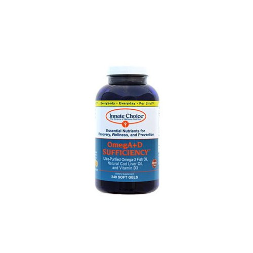 Omega 3, Fish Oil Capsules, OmegA+D By Innate Choice, Lemon 240 Capsules,...