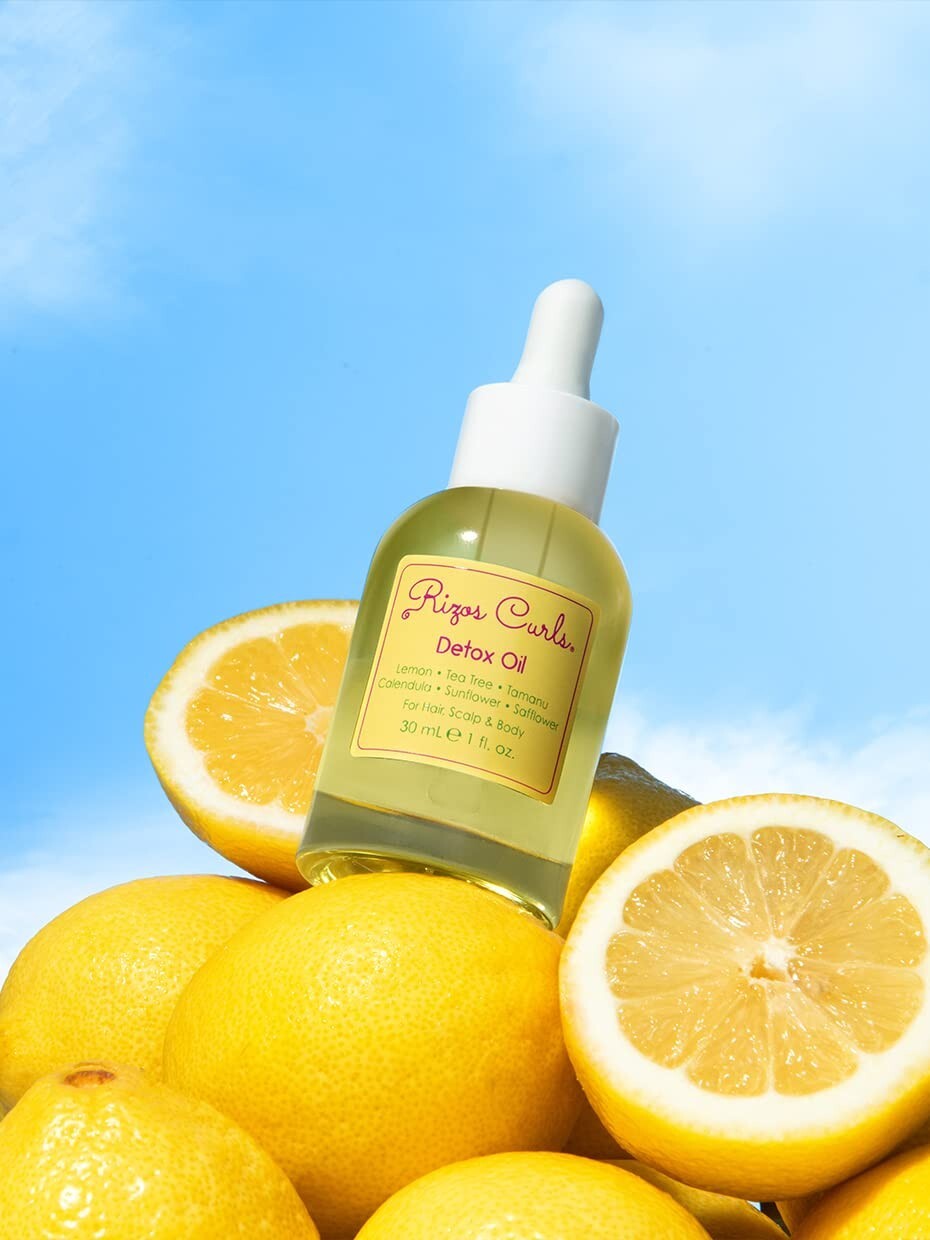 Rizos Curls Detox Oil for Hair, Scalp & Body: Tea Tree & Lemon (1fl oz)