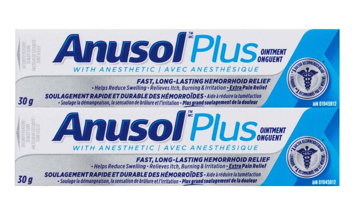 Anusol Plus Hemorrhoidal Ointment Treatment 30g | Fast Relief (2 Pack)