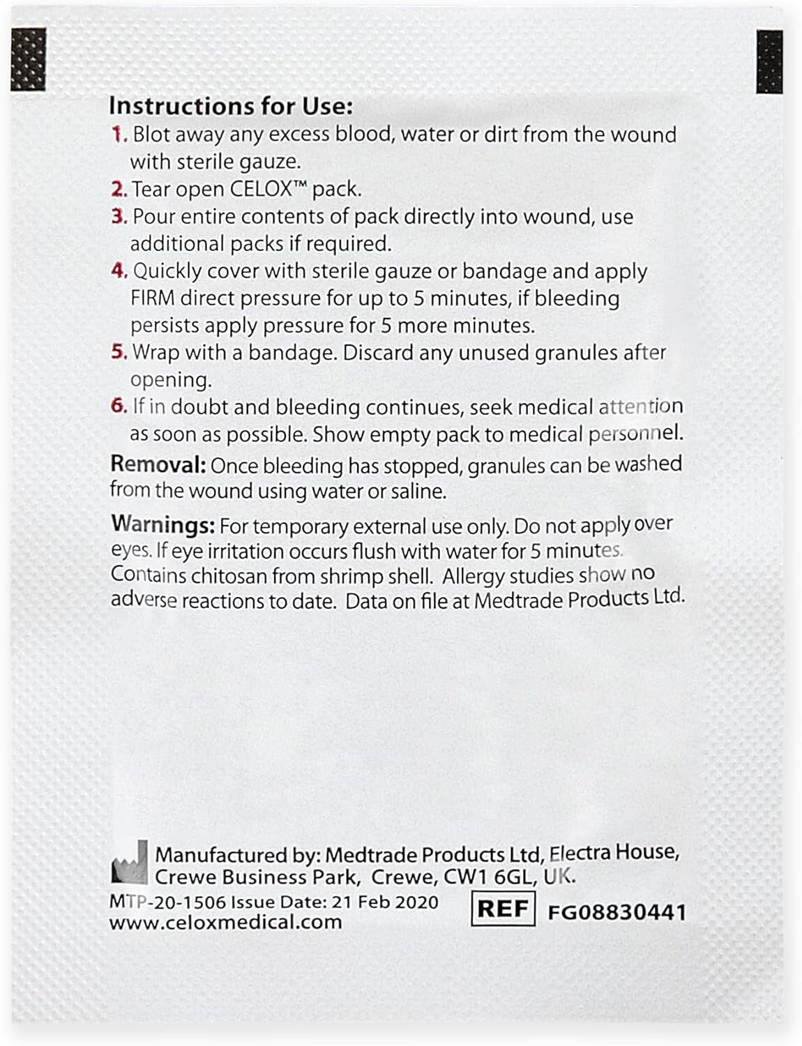 CELOX Granular Hemostat Blood-Clotting Crystals, 10 Count-2 DAY SHIPPING