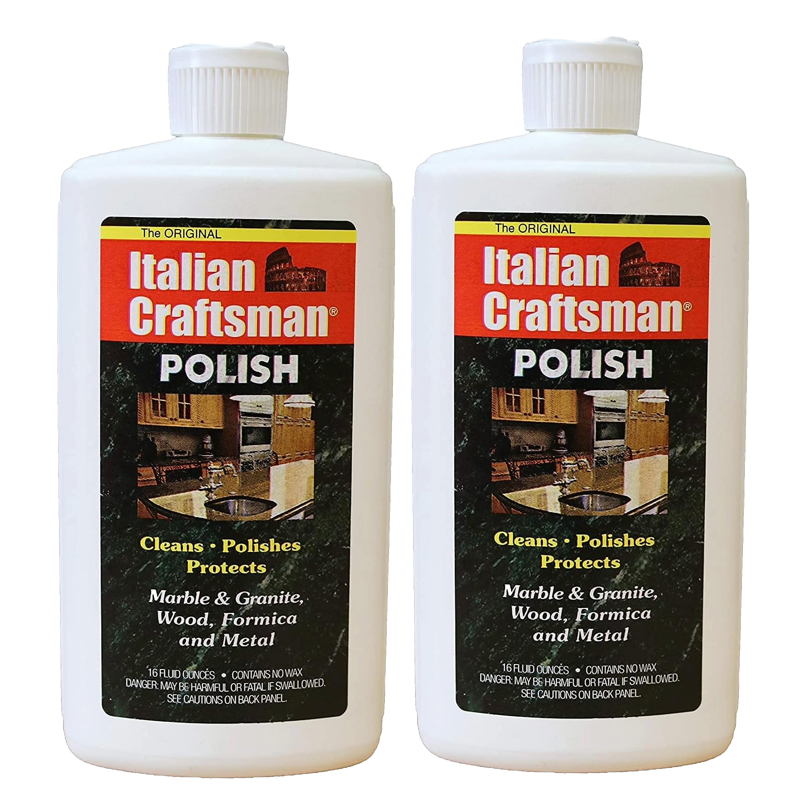Granite and Marble Polish, Cleans and Protects, Italian Craftsman 16 oz (2 Pack)