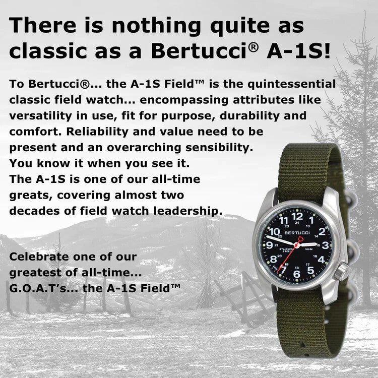 BERTUCCI Black A-1S Field Black Nylon Band 10004