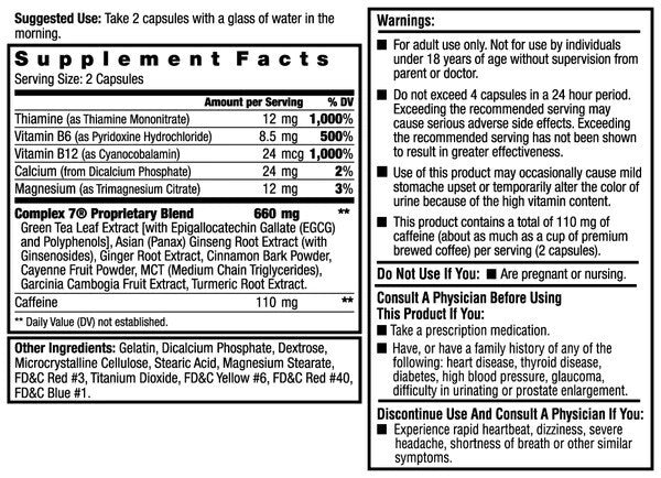 Dexatrim Max Complex 7 Dietary Supplement Capsules, 60 caps (Pack of 3)
