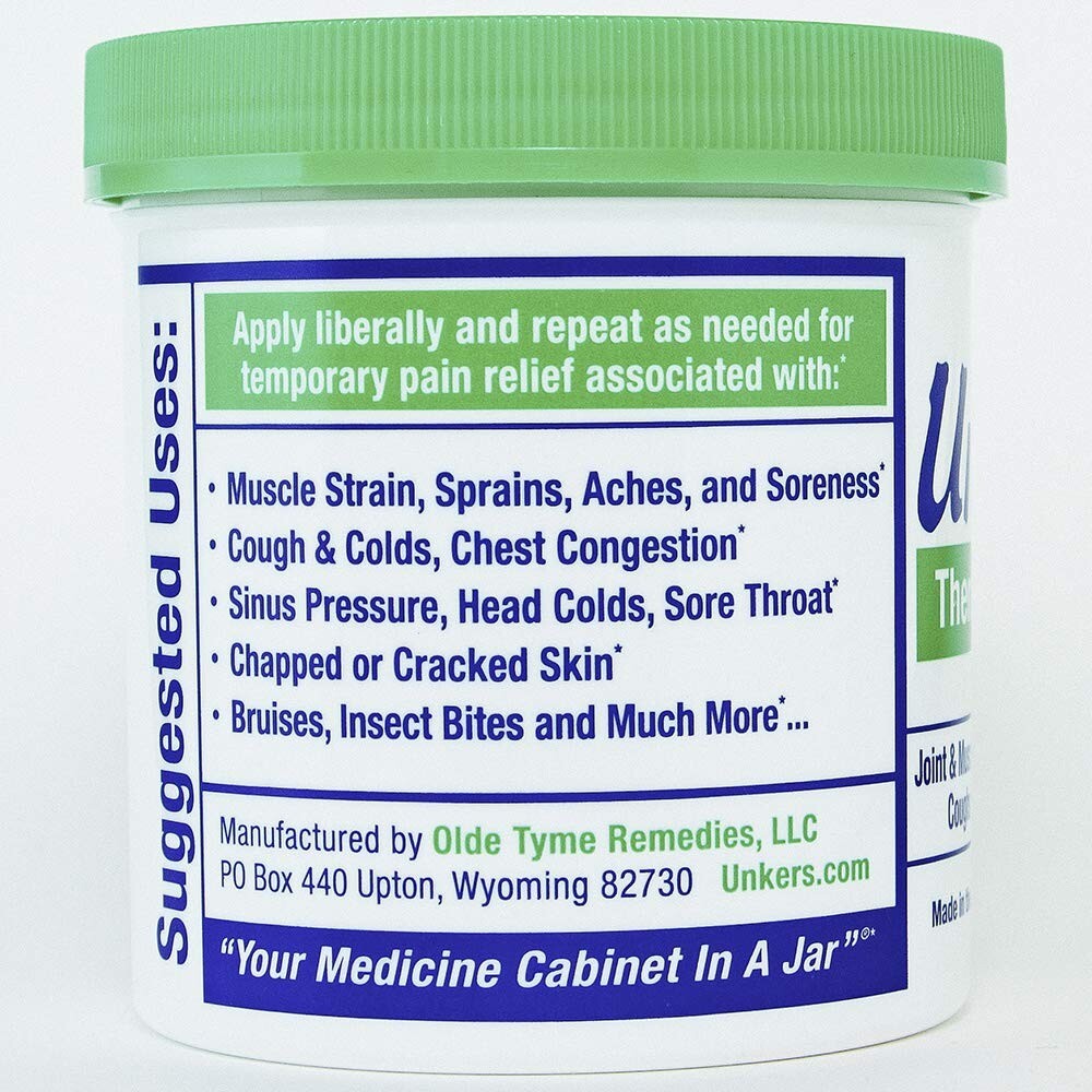 Unkers Therapeutic Rub for Joint Pain, Sore Muscles, Burn Cream, 13.5 ounces