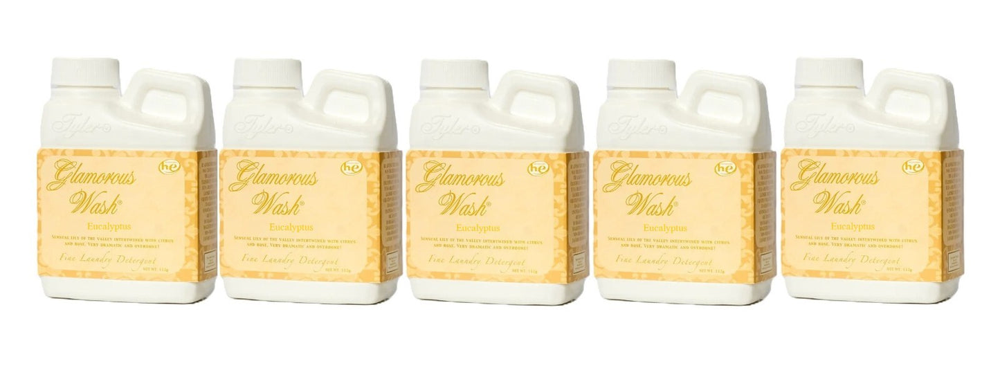 Tyler Candle - Eucalyptus - Fine Wash Laundry Detergent 4oz 112g (5 Pack)