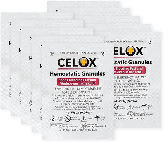 CELOX Granular Hemostat Blood-Clotting Crystals, 10 Count-2 DAY SHIPPING