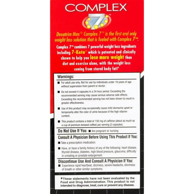 Dexatrim Max Complex 7 Dietary Supplement, 60 Capsules