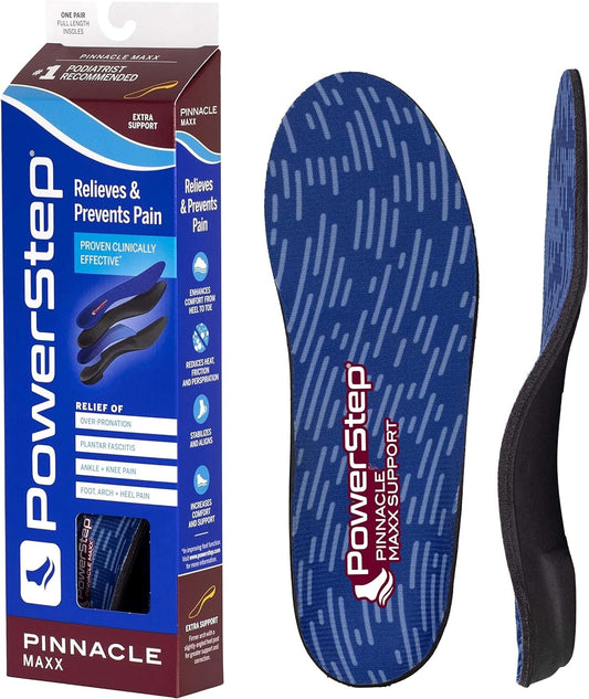 Powerstep Pinnacle Maxx Full Length Insoles Arch Supports Orthotics 
