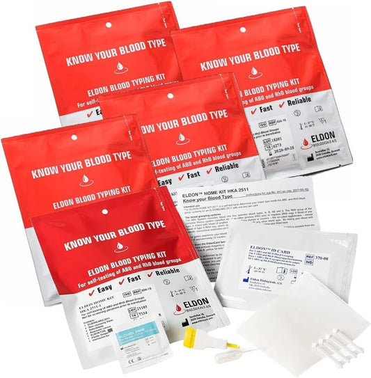 EldonCard Blood Typing Test Kit, 5-Pack