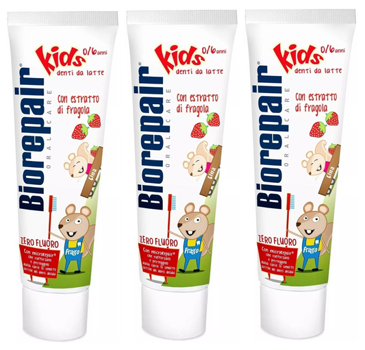 BIOREPAIR Oral Care Kids 0-6 (50ml) Wild Strawberry (3 Pack) Packaging May Vary
