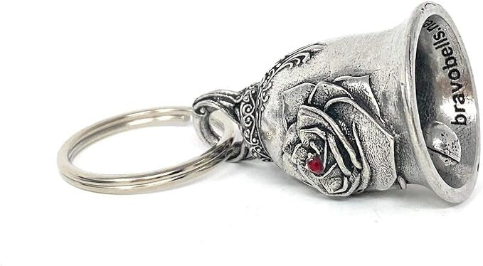 Bravo Bells Rose Diamond Bell - Biker Bell Accessory or Key Chain,