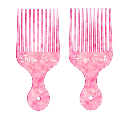 Rizos Curls Hair Pick Comb, Fluff Curls & Add Volume (2 Pack)