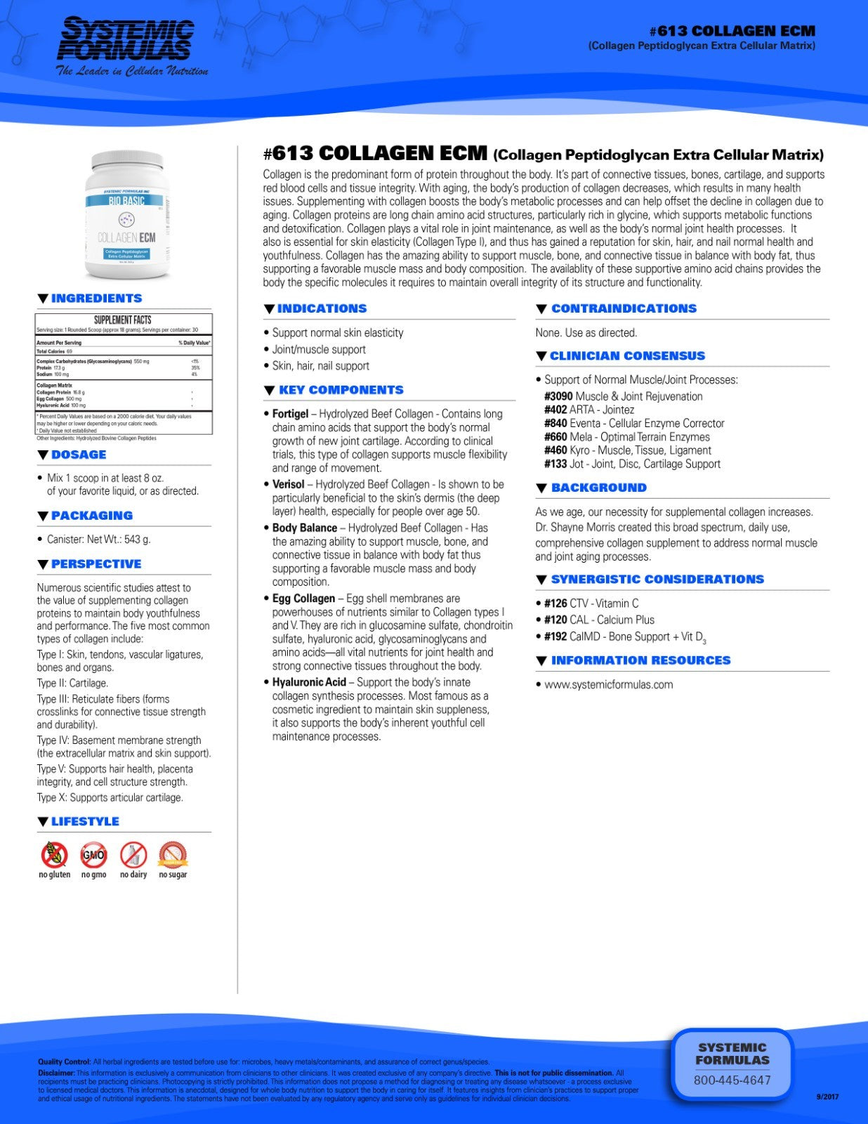 Systemic Formulas Collagen ECM # 613