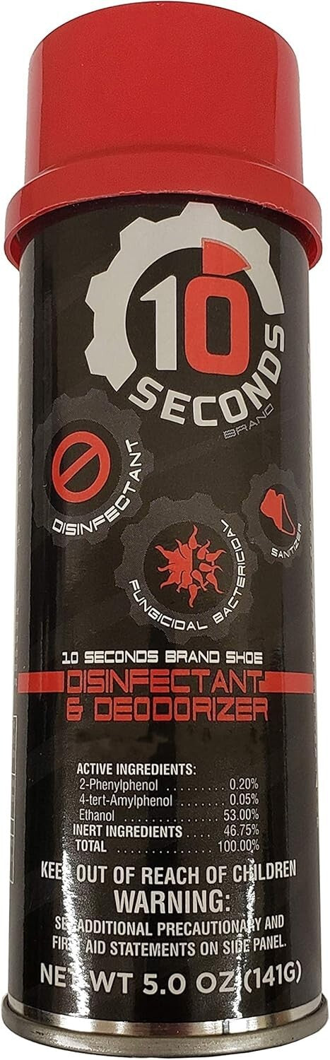 10 Seconds Bactericidal Shoe Disinfectant and Deodorizer Spray  5oz (2 Pack)