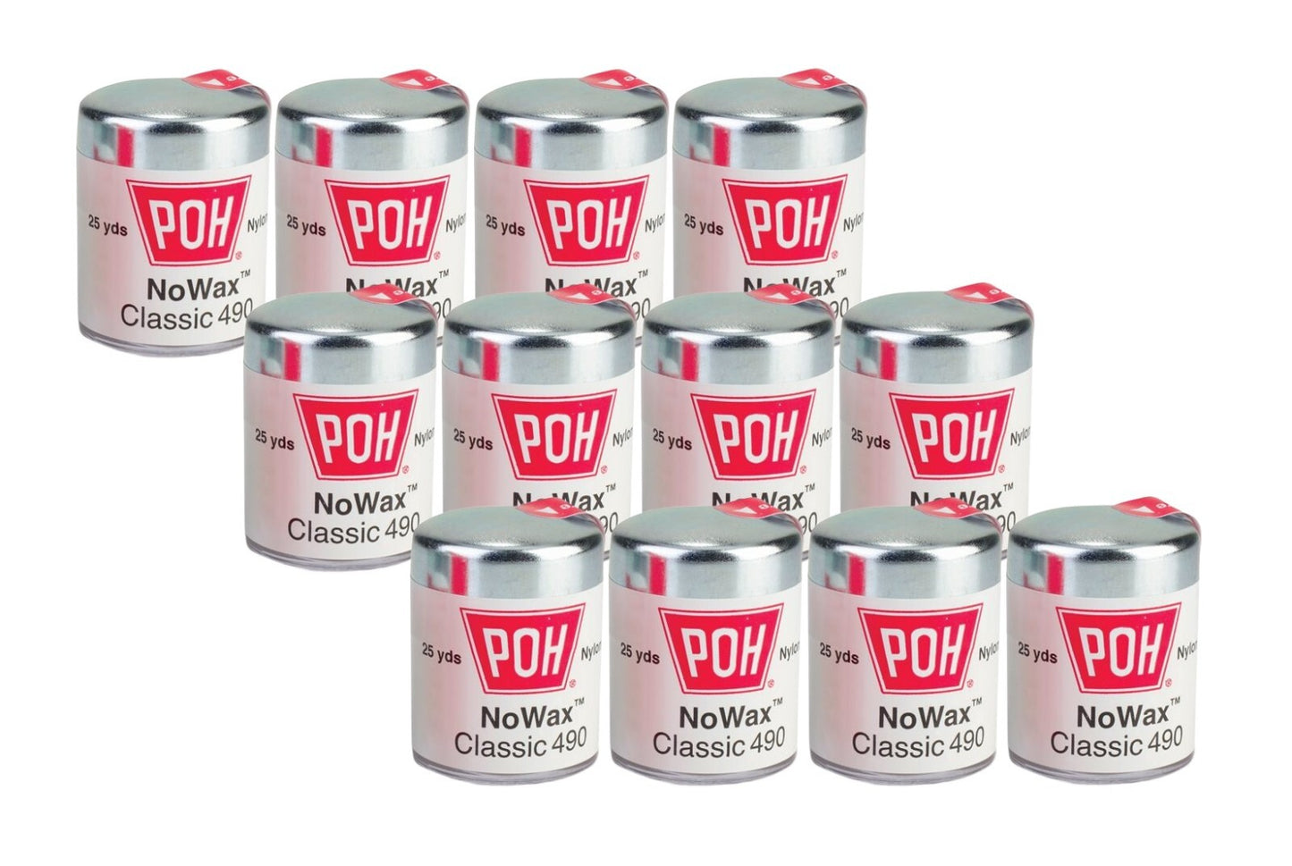 POH Dental Floss Unwaxed, 100 Yard- 12 Pack