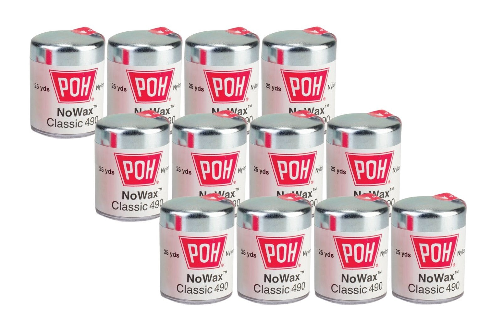 POH Dental Floss Unwaxed, 100 Yard- 12 Pack