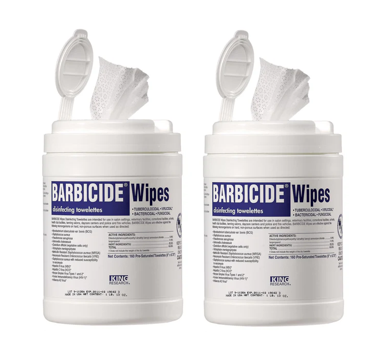 BARBICIDE Disinfecting Wipes - 160 count (Pack of 2)