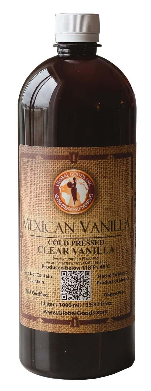 Global Goods - Pure Mexican Vanilla (Clear 1 liter, 33.81 fl oz)