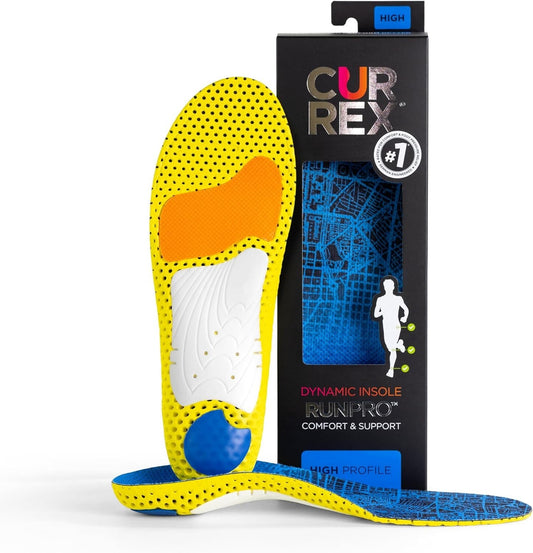 CURREX RunPro Insoles for Running Shoes, for Men & Women, High Arch, XXL - Blue