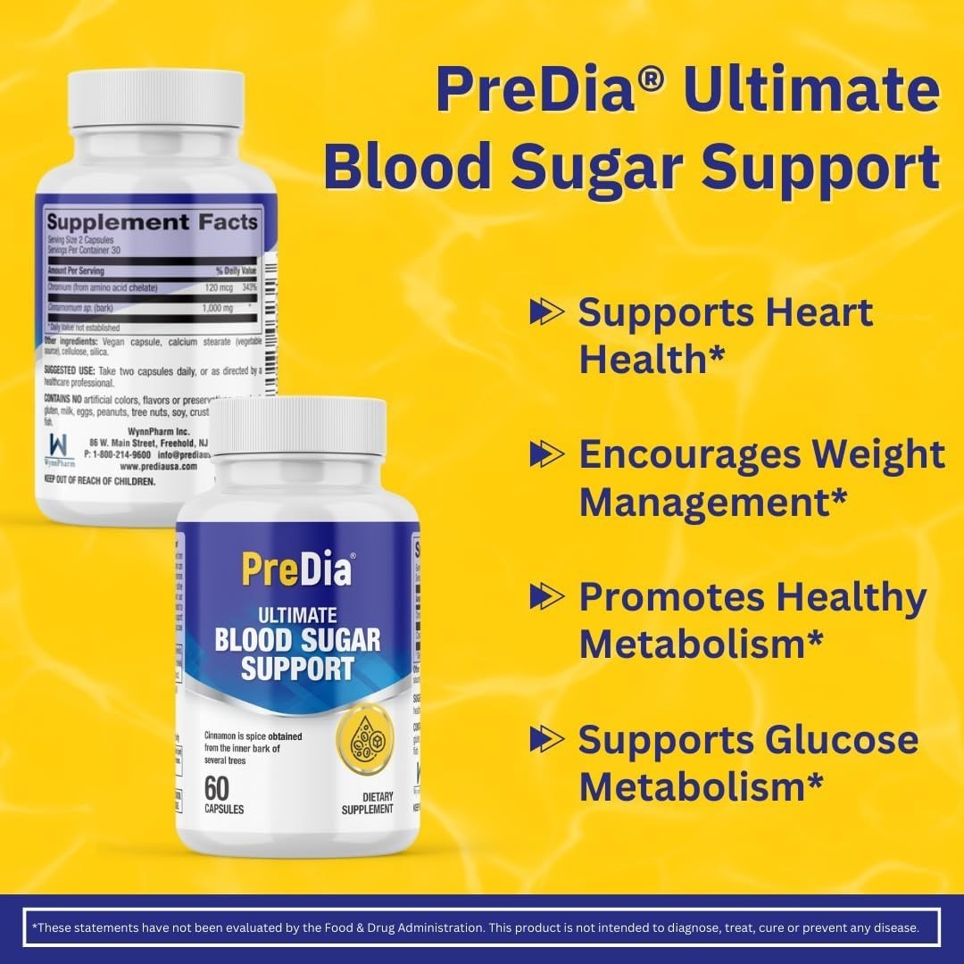 PREDIA® Ultimate Blood Sugar Support  Vegan Caps for Balanced Glucose Level 60c