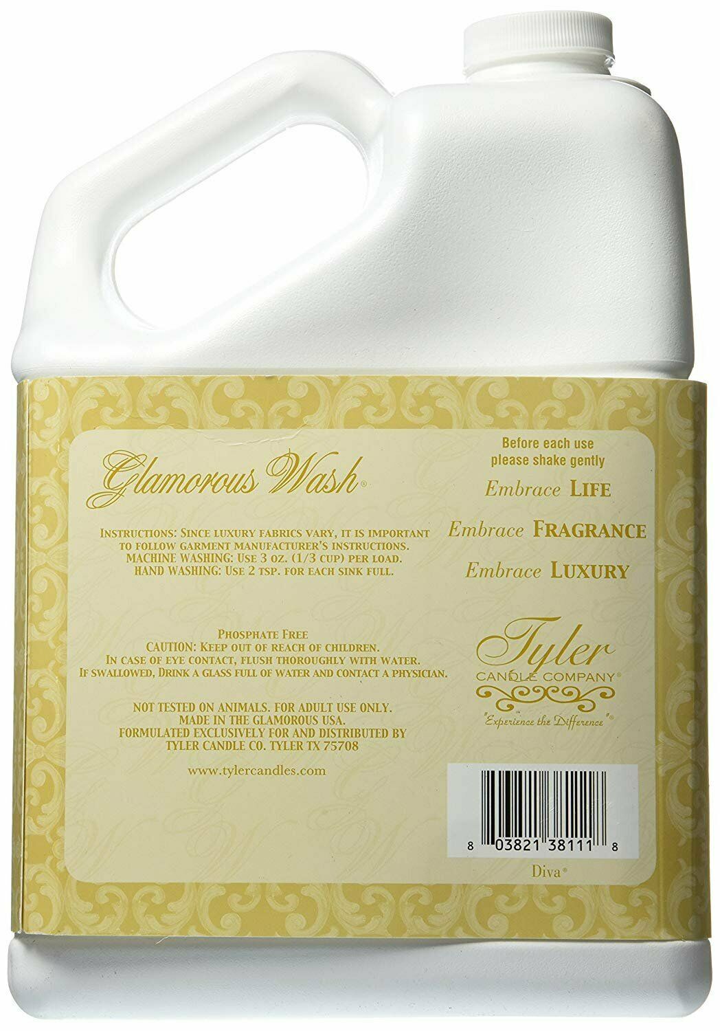 Tyler Candle Company Glamorous Wash Laundry Detergent, Diva, 1 Gallon