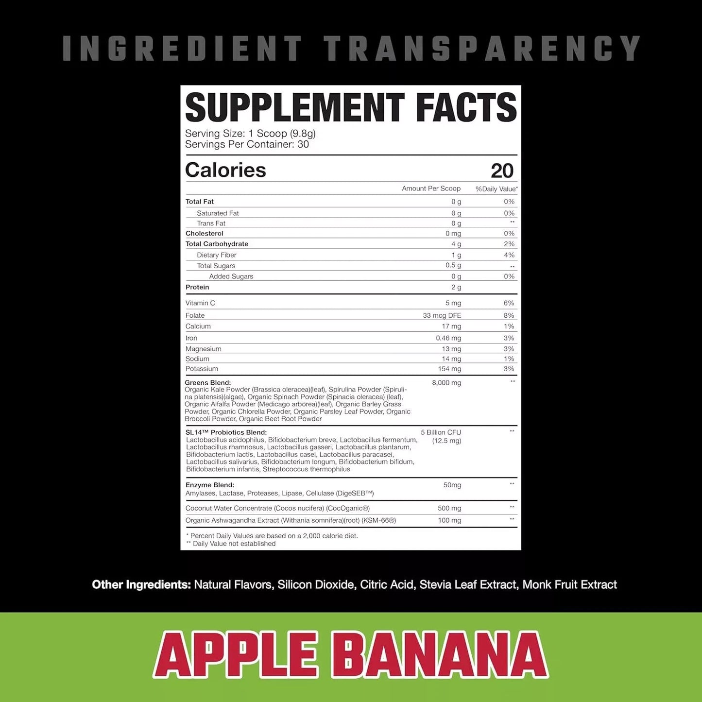 Axe & Sledge Greens+ Superfoods Probiotics Hydration Blend 30 Servings