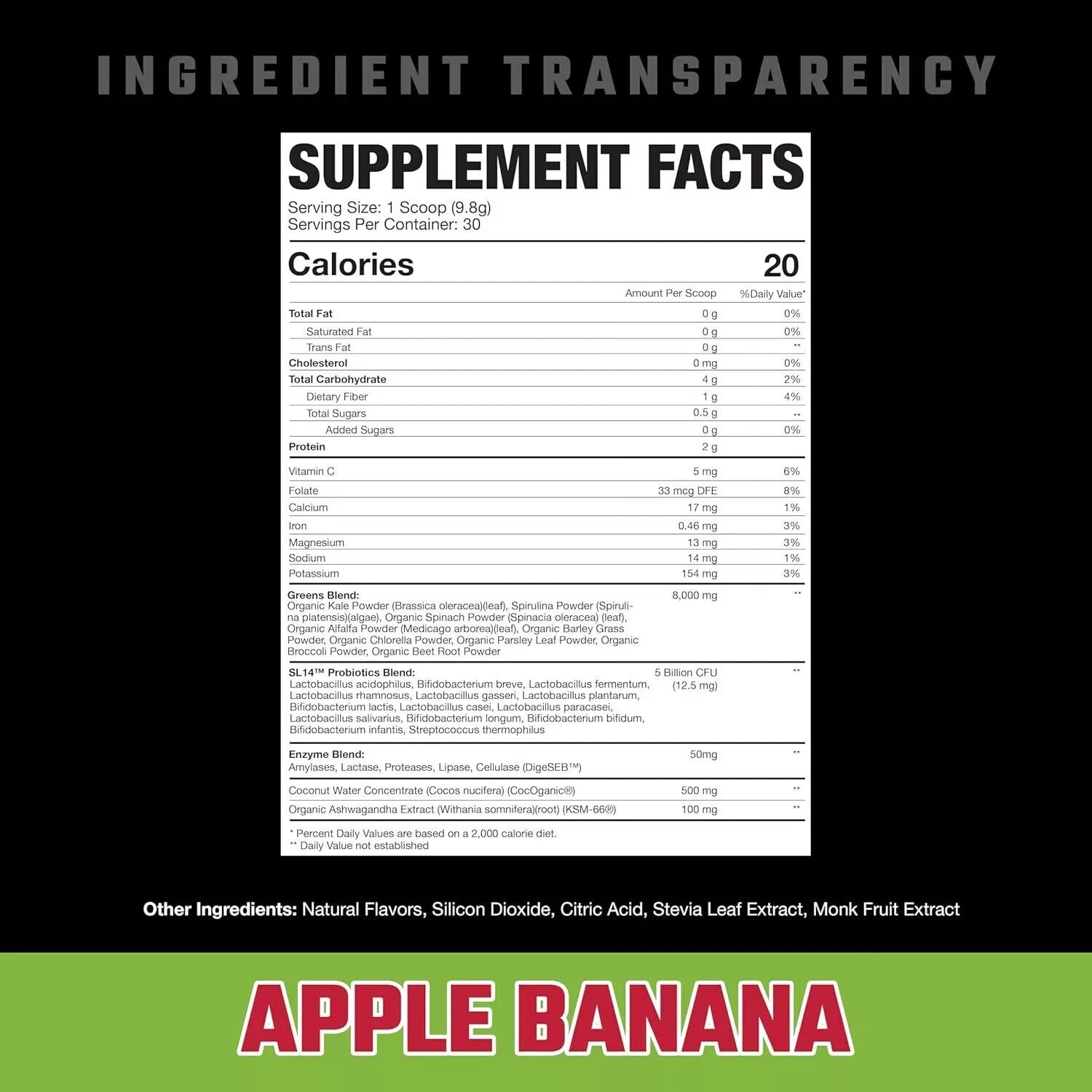 Axe & Sledge Greens+ Superfoods Probiotics Hydration Blend 30 Servings