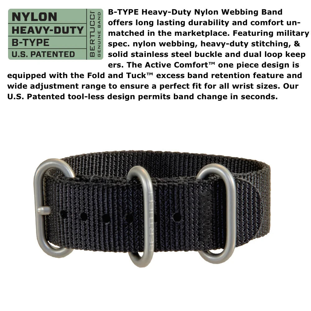 BERTUCCI Black A-1S Field Black Nylon Band 10004