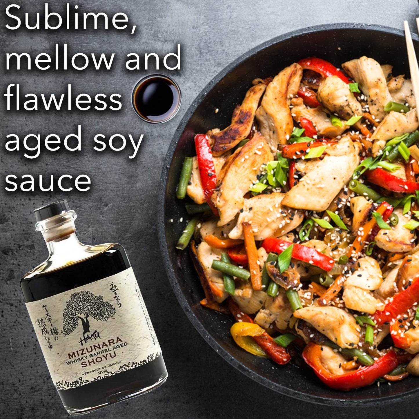 HAKU Mizunara Whiskey Barrel Aged Shoyu Soy Sauce (375 ml)