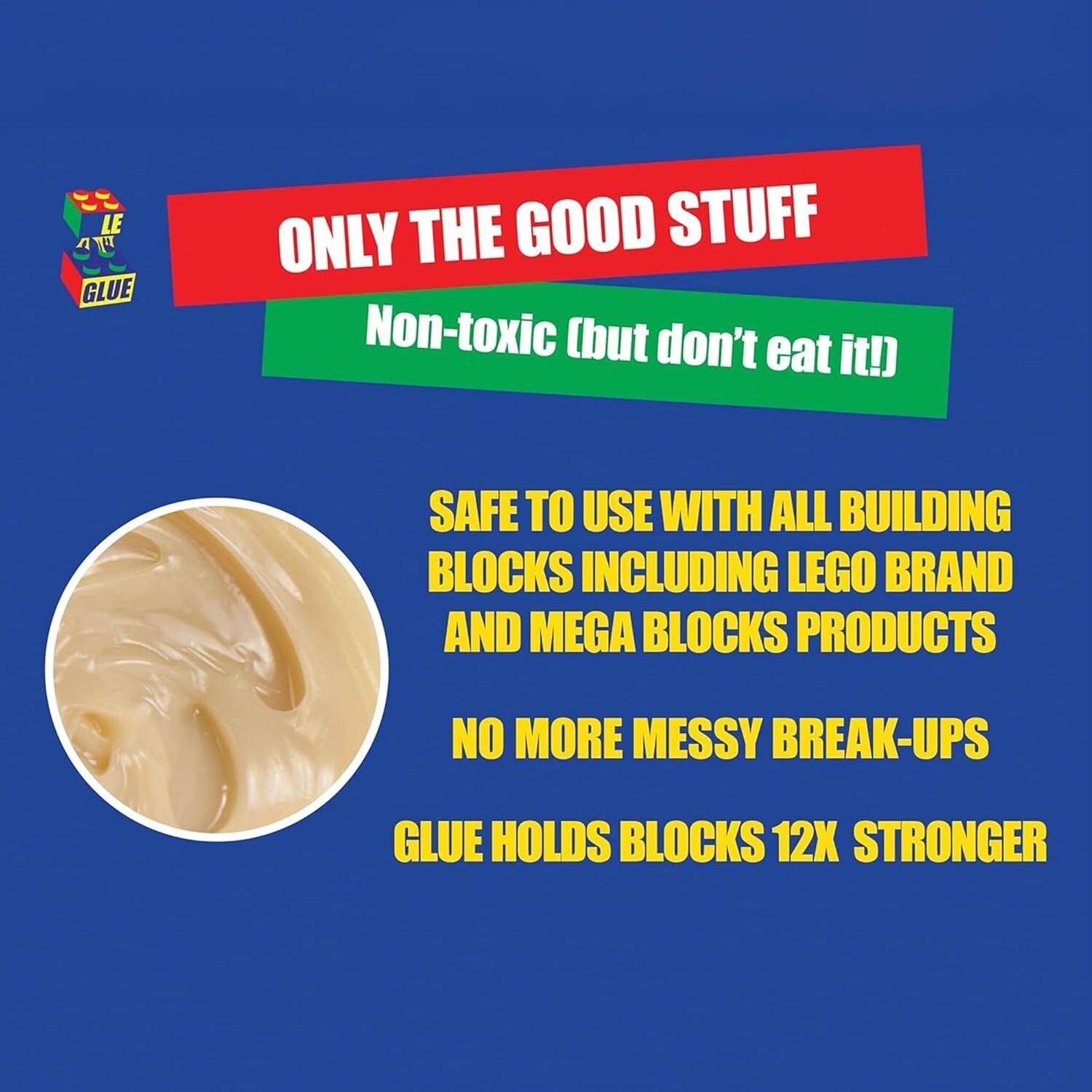 Le-Glue Releasable Adhesive made for Building Blocks (2 Pack)