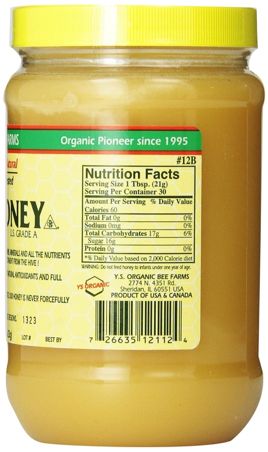 Y.S. Eco Bee Farms Raw Honey  22 oz Pack of 2
