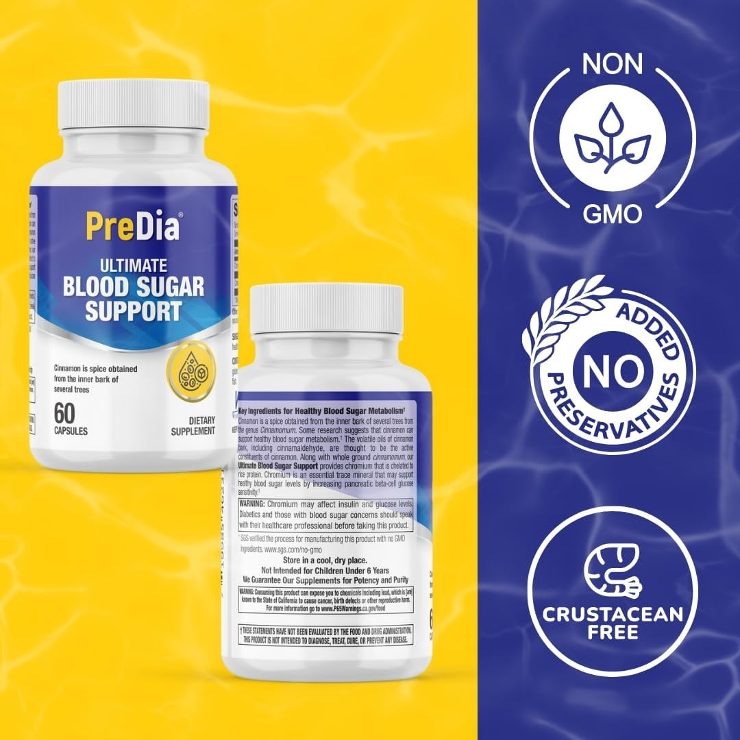 PREDIA® Ultimate Blood Sugar Support  Vegan Caps for Balanced Glucose Level 60c