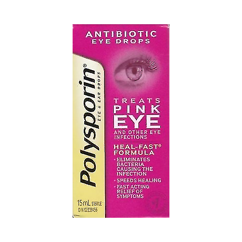 POLYSPORIN Antibiotic Pink Eye Eye Drops Relief Treatment Formula 15ml