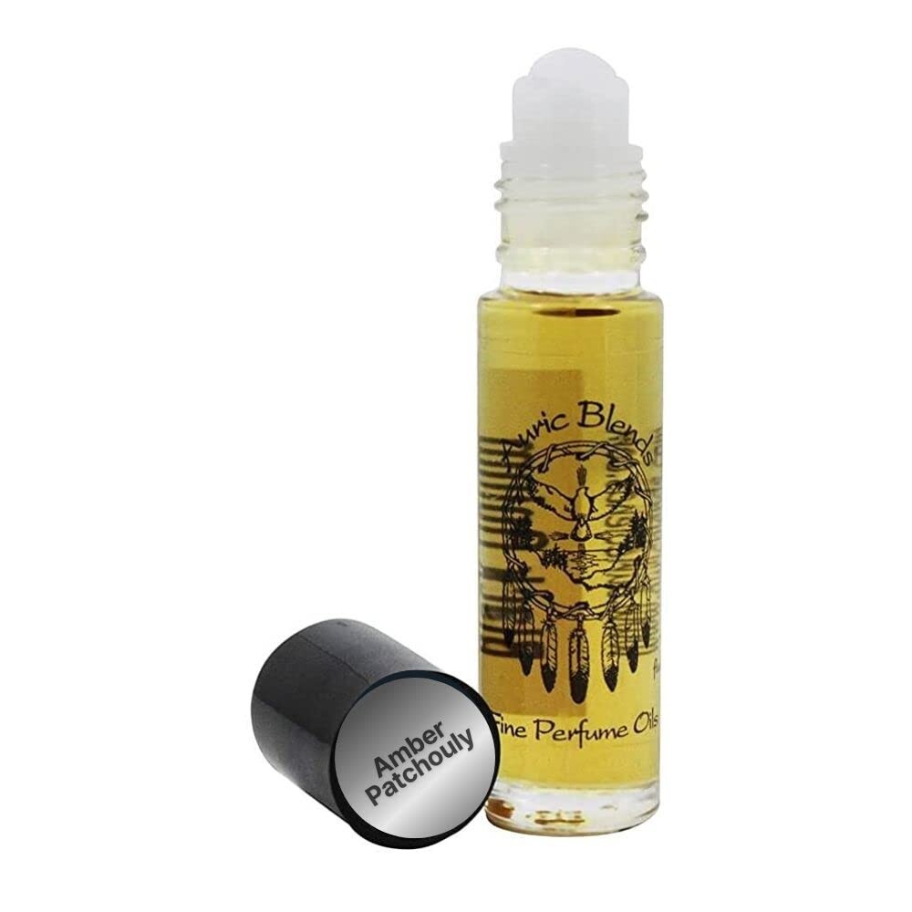 Auric Blends 'Amber Patchouly' Scented Fine Perfume Body Oil Roll On, (2 Pack)