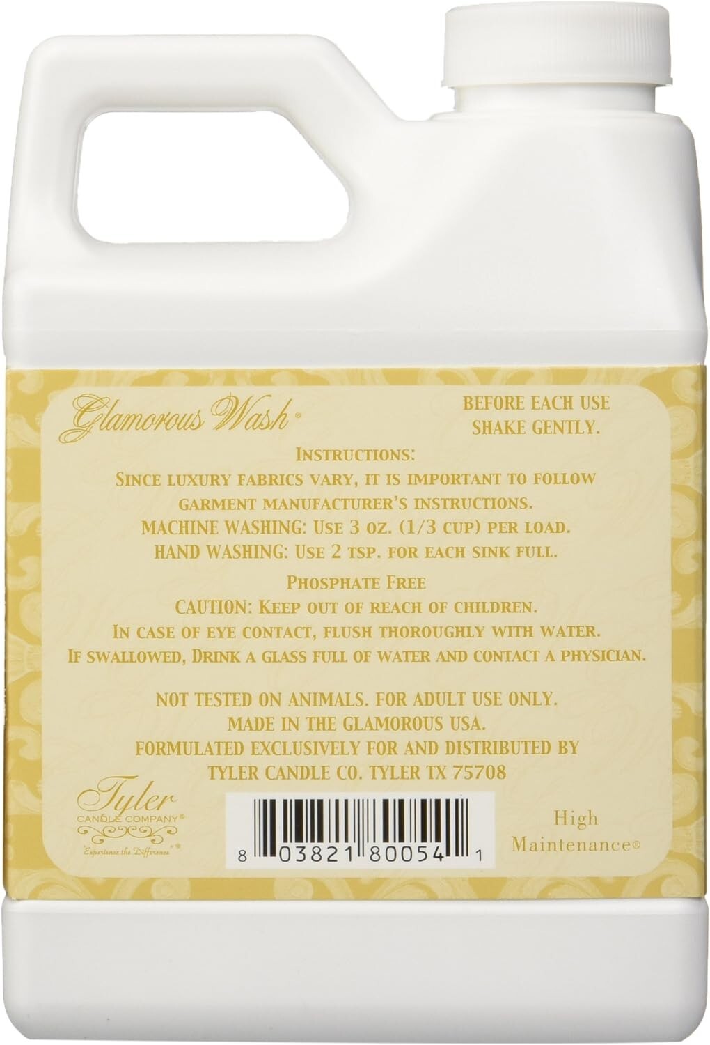 Tyler Candle company - High Maintenance - Fine Wash Laundry Detergent 4oz 112g
