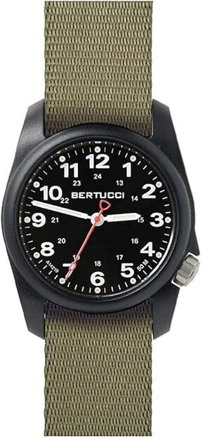 Bertucci A-1R Field Comfort Mens Drab Nylon Band Black Quartz Dial Watch - 10501