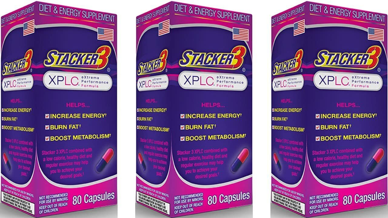Stacker 3 XPLC 80 Capsules/Bottle (Lot of 3X Bottles) =240 Capsules